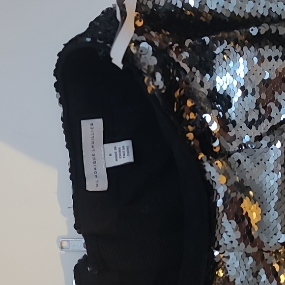 ML Monique Lhuillier Faux Wrap Sequin Skirt - Picture 6 of 8